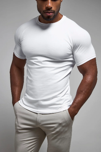 ATHLETIC FIT T-SHIRT IN BLACK